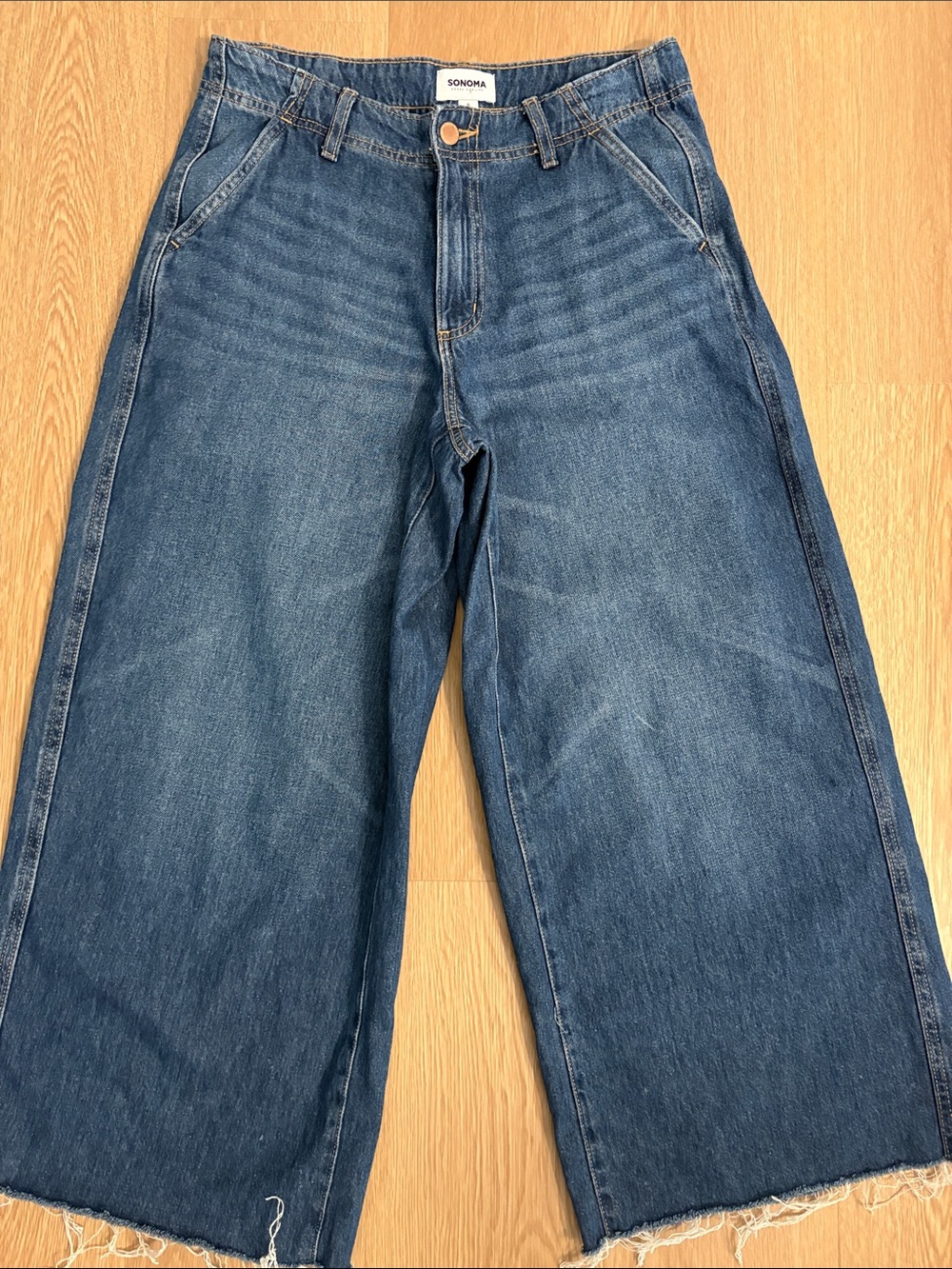 Sonoma Wide-Leg Dark Blue Denim Jeans